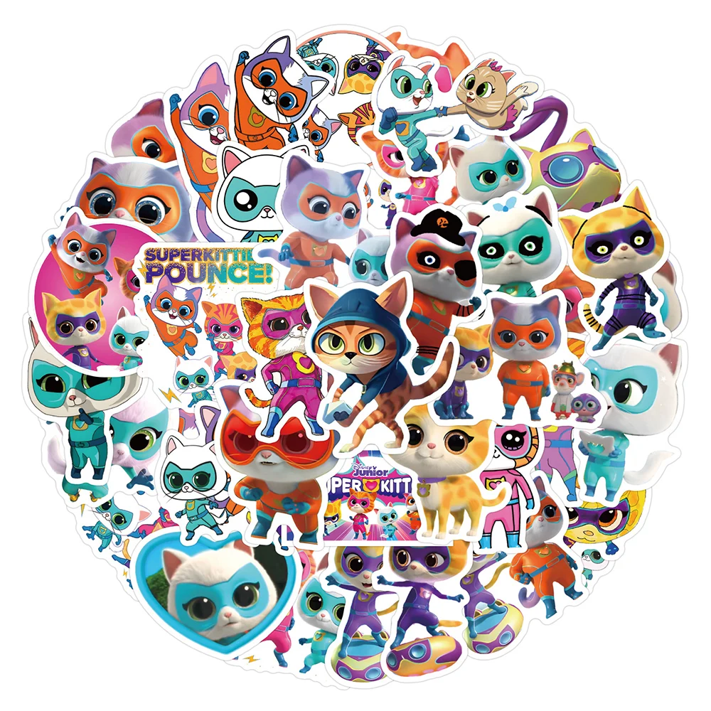 10/30/50/100 Stück Niedliche Super-Kätzchen Cartoon-Aufkleber Lustige Anime-Katzen Graffiti-Sticker Scrapbook Schreibwaren Handy-Aufkleber Großhandel