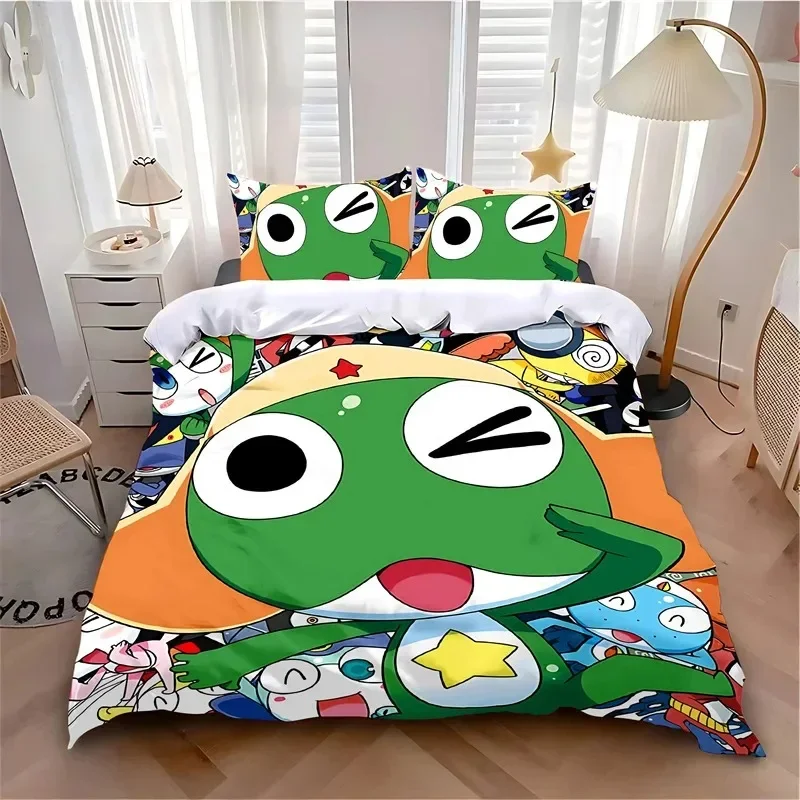 Hot Sergeant Frog Bedding Set For Bedroom Soft Modern Bedspreads Comefortable Kids Duvet Cover Quilt Cover And Pillowcase