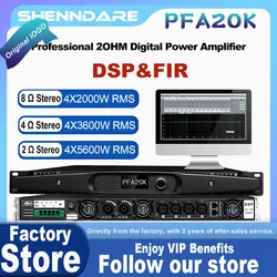 ShennDare PFA20K 4x2000W DSP Digital Power Amplifier Professional 4 Channel 2ohm DJ Subwoofer Amplifier FIR 96Kzh Speaker Preamp