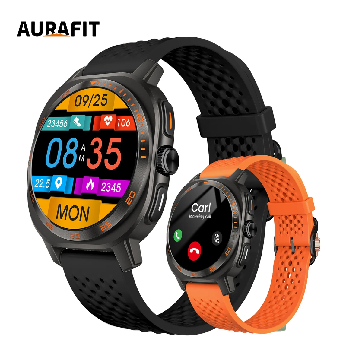 Relógio AURAFIT NEXA 3، Amoled 1.34، أجهزة الاستقبال d'água 3ATM، mais de 150 modos esportivos، مراقبة الصحة، Android e IOS