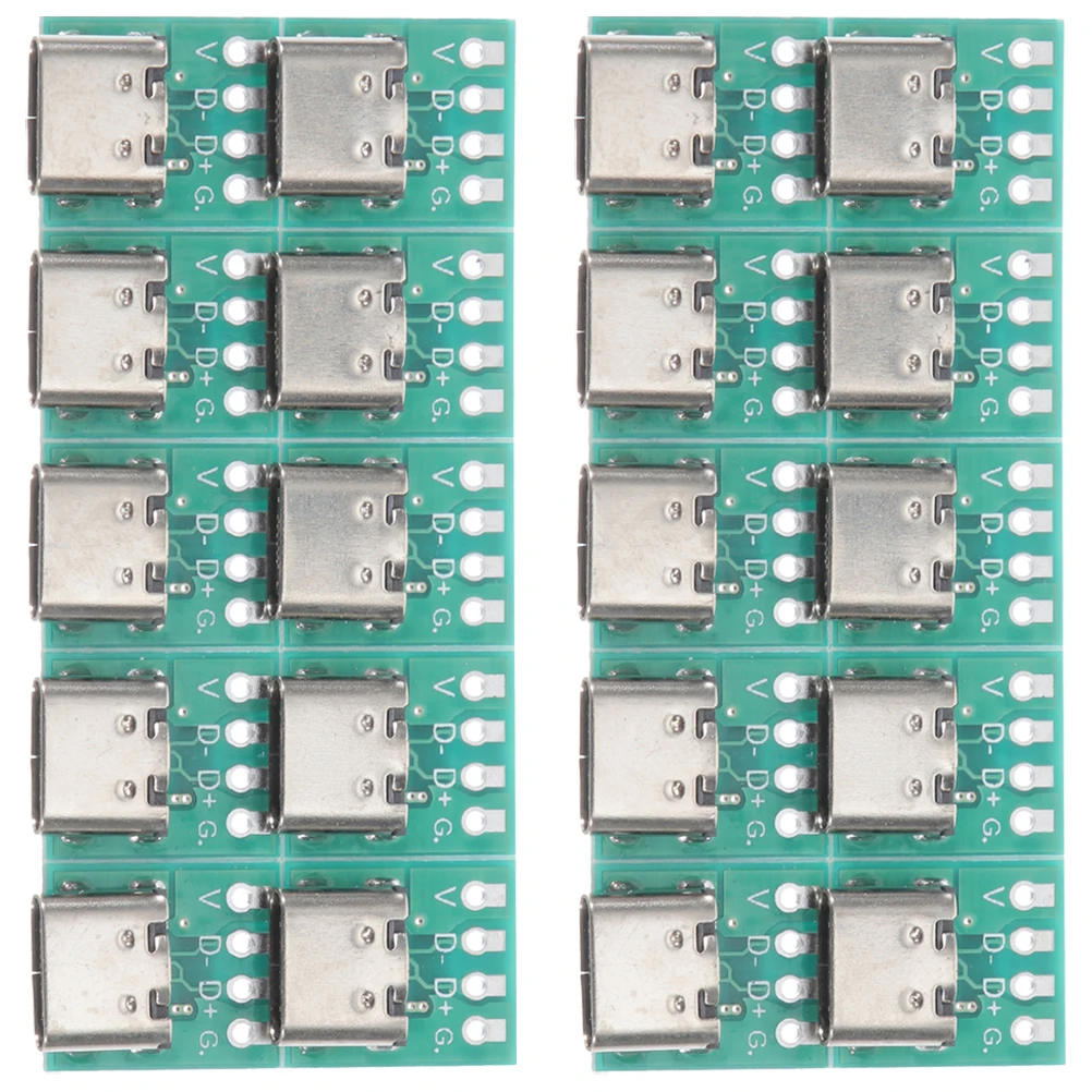 

20pcs Usb C Connector Board Diy 3.1 Type C Female Socket Adapter Pcb Converter For Data Line Zinc Alloy Support Fast Charging