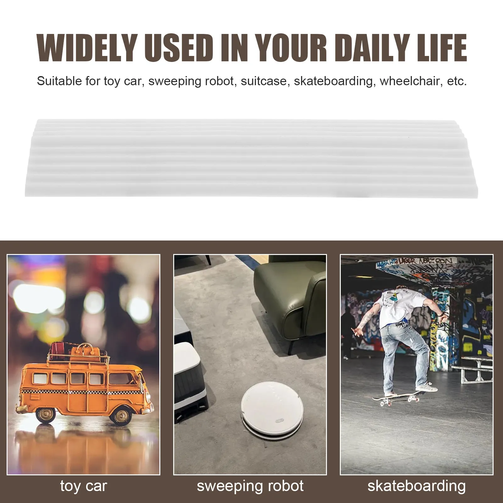 Non Slip Rubber Threshold Ramp Mat Ideal for Sweeping Robots Vacuum Cleaners Wheelchair Access Ramps Indoor Outdoor Home Entry