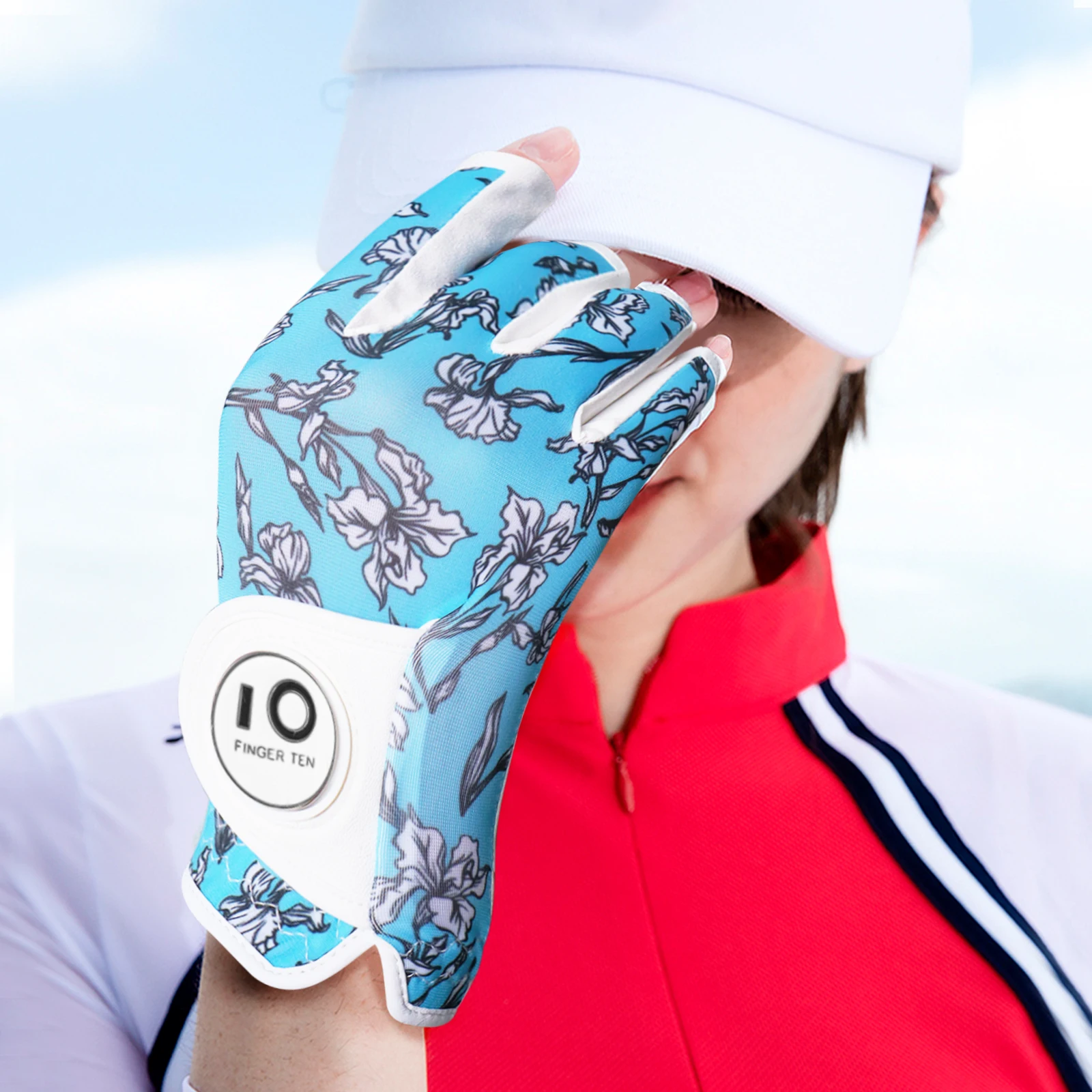 All Weather Grip Nail Golf Gloves Women Left Hand 1 Pack with Ball Marker Half Finger Size XS S M L XL Drop Shipping