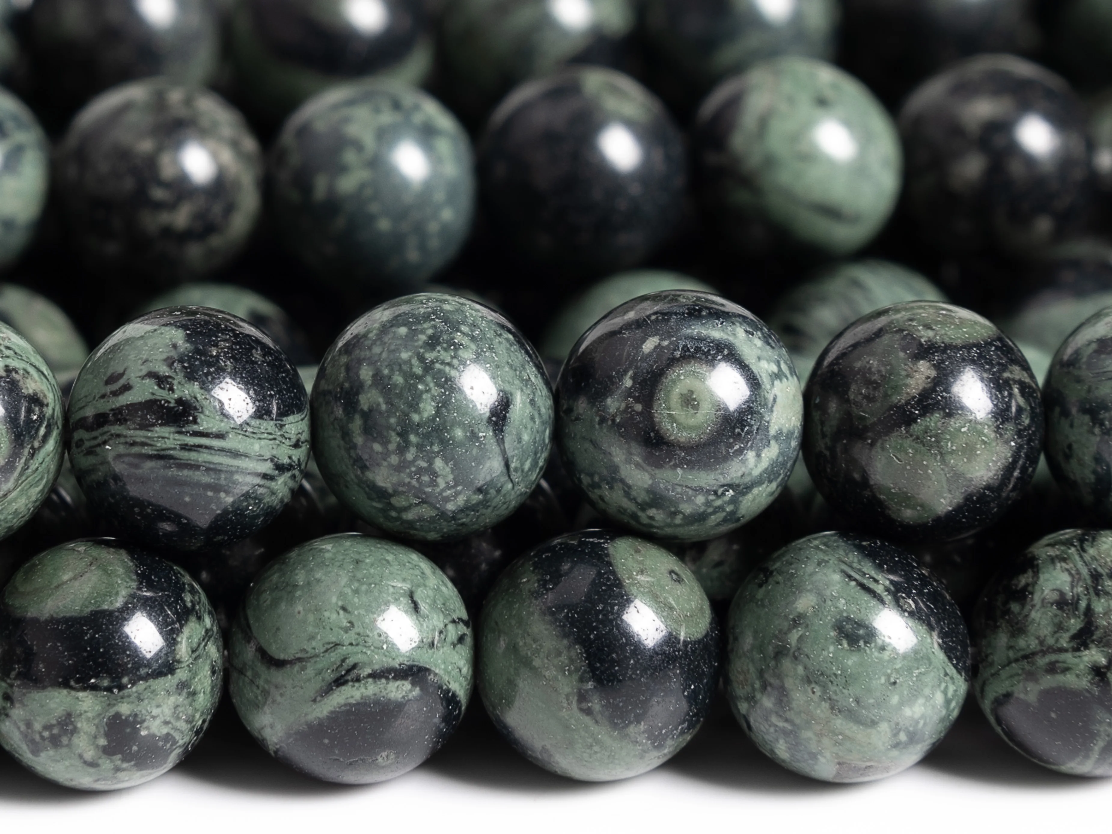 4/6/8/10 MM Green Kambaba Jasper Beads Grade AAA Genuine Natural Gemstone Full Strand Round Loose Beads 15