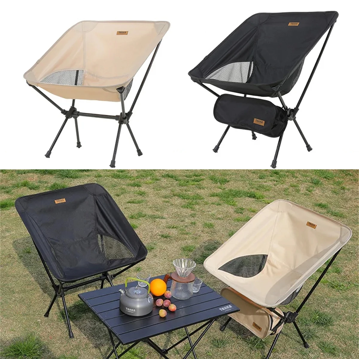 

1Pc Outdoor Folding Chair Portable Fishing Camping Stool 900D Oxford Cloth Aluminum Alloy Moon Chair Garden Picnic Beach Fishing