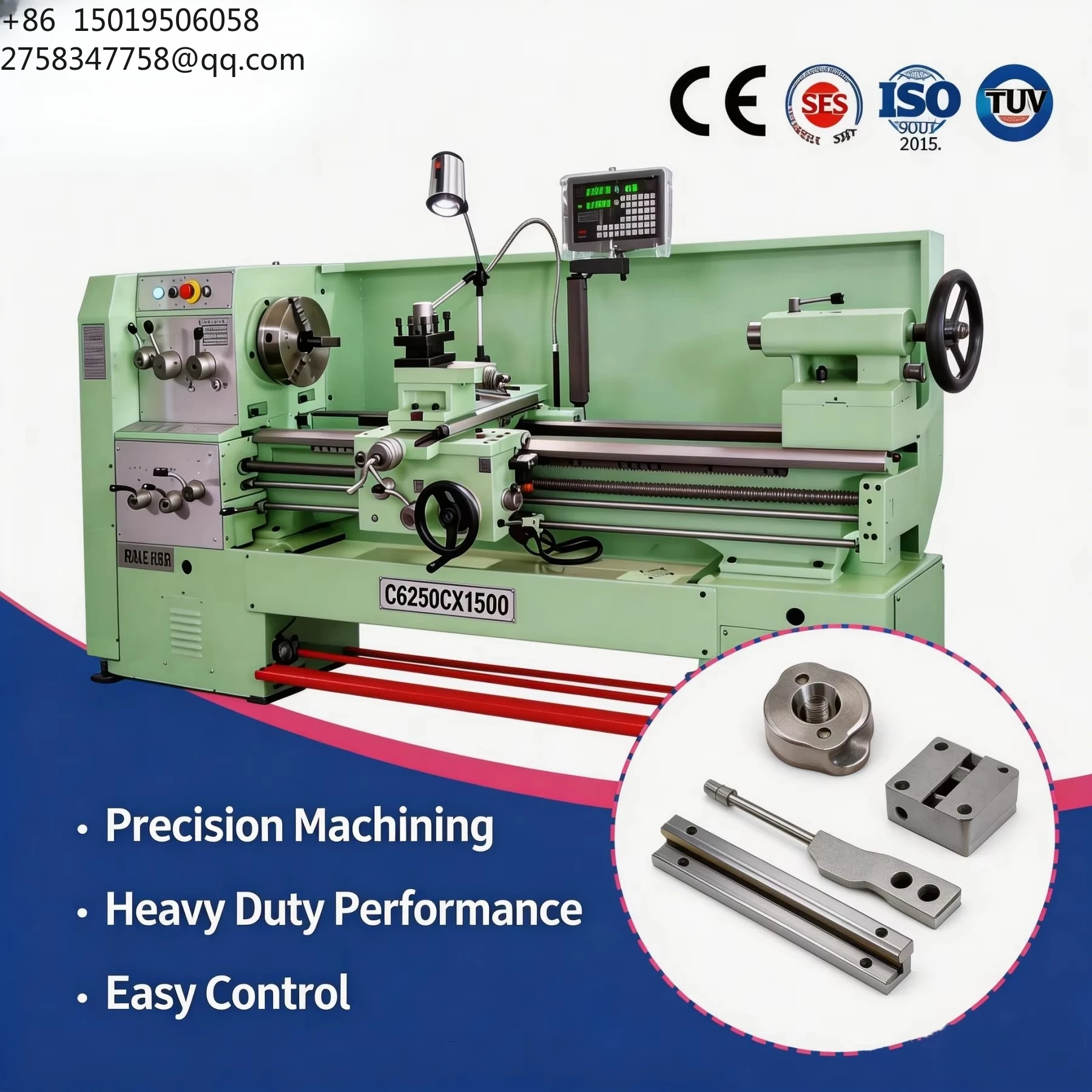 High Rigidity  Universal Horizontal Bench Gap Bed Manual Tornos Para Metal Works Mechanical Turning Lathe Machine