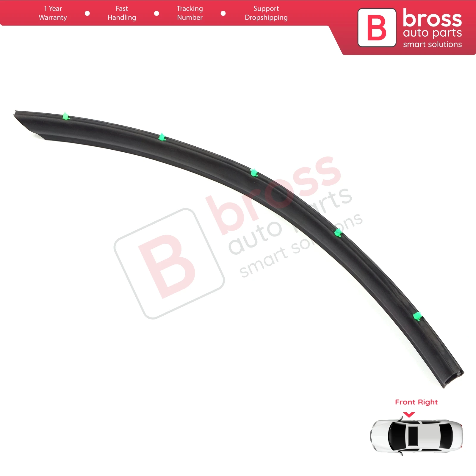 

BSP1144-2 Front Right Door Inner Fender Arch Rubber Seal With Clips for VW Transporter T5 T6 T6.1 Caravelle Multivan 7H0837566