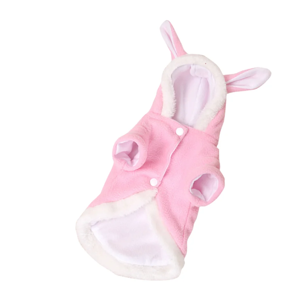 

Pet Costume Rabbit Outfit with Hood & Bunny Ears for Small Dogs and Cats Pink - Size XS Pet Rabbit Outfit