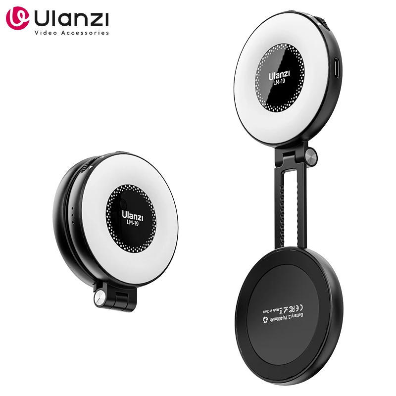 Ulanzi LM19 MagSafe Light Portable Selfie Light for iPhone 13 14 15 Pro/Pro Max Fill Light Phone Stand for Selfie Video Vlog