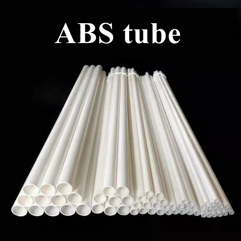 White ABS Round Plastic Pipe Water Tube Hollow Bracket Pipe OD /3/4/6/8/9/10/12/15mm X Length 500mm DIY Plastic Material