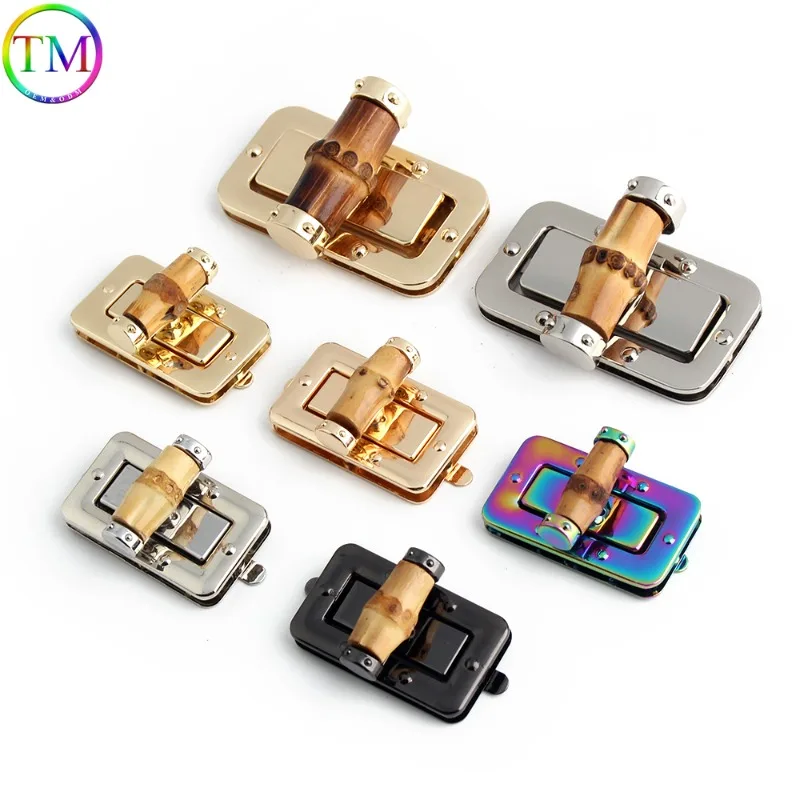 

4-20Sets 43x25mm&61x33mm Bamboo Turn Lock Snap Lock For Handbag Bags Purse Twist Buckles Closure Clasps Decor Accessories
