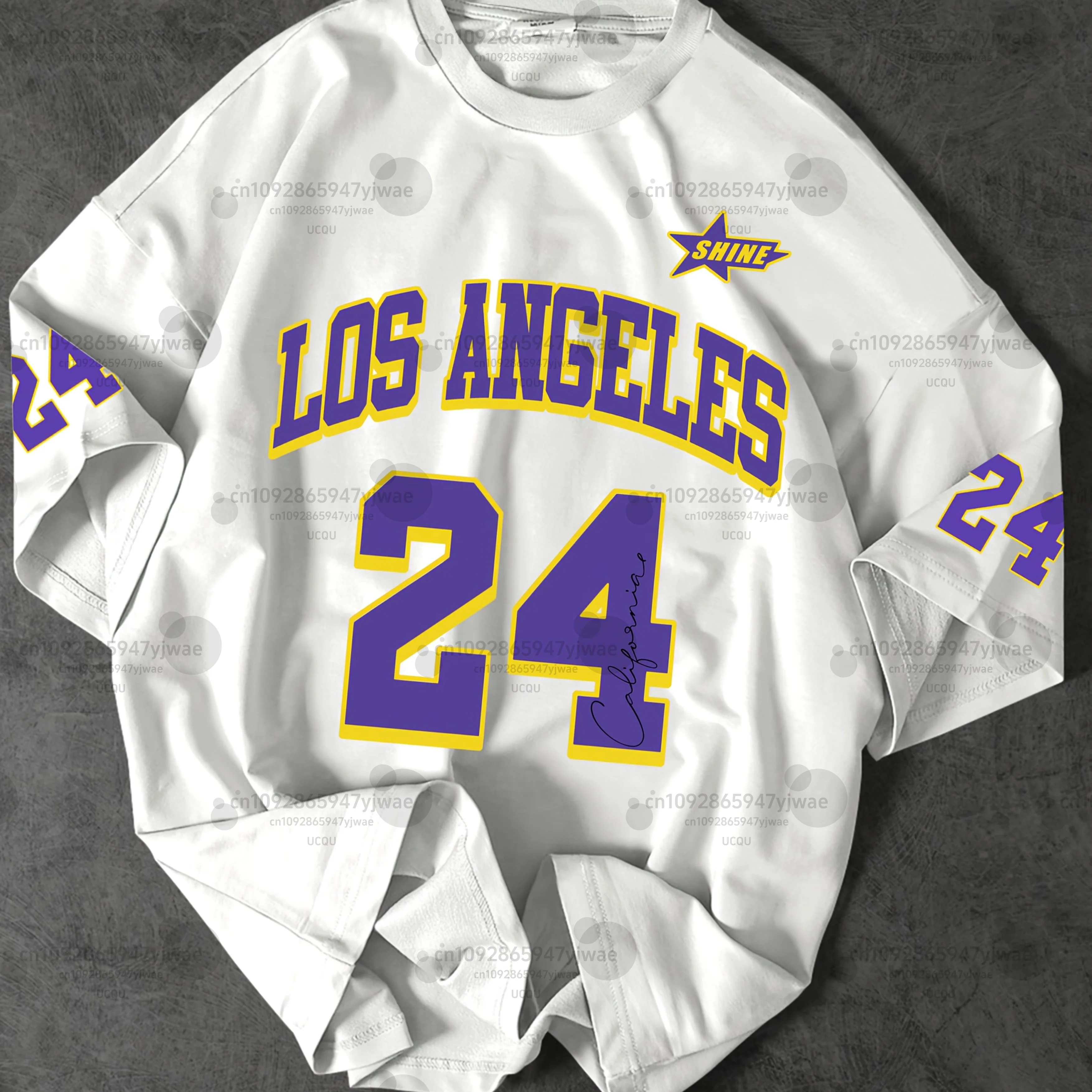 2025 Summer Mens LOS ANGELES NO.24 Graphic T Shirt Lightweight Quick Dry Men Short Sleeve Training football t-shirt men clothing