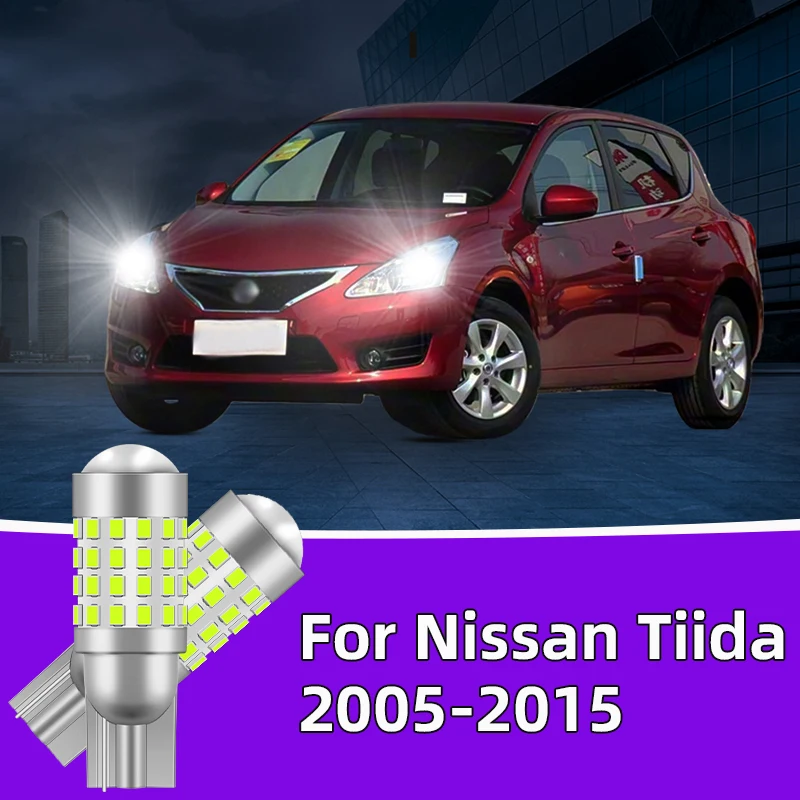 

2PCS For Nissan Tiida 2005-2015 Car Led Bulb T10 W5W width lights side marker position Signal Lamp 12V24V Clearance Lights White
