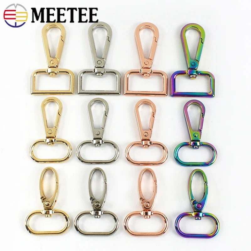 10Pcs 16-38mm Swivel Lobster Clasp Metal Buckles for Bag Strap Dog Collar Webbing Hook Buckle Keychain Trigger Snap Accessories