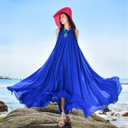 Bohemian Summer Long Chiffon Runway Camisole Maxi Dress Photographic Graduation Dinner Belt Dress Beach Bridesmaid Sundress 2023