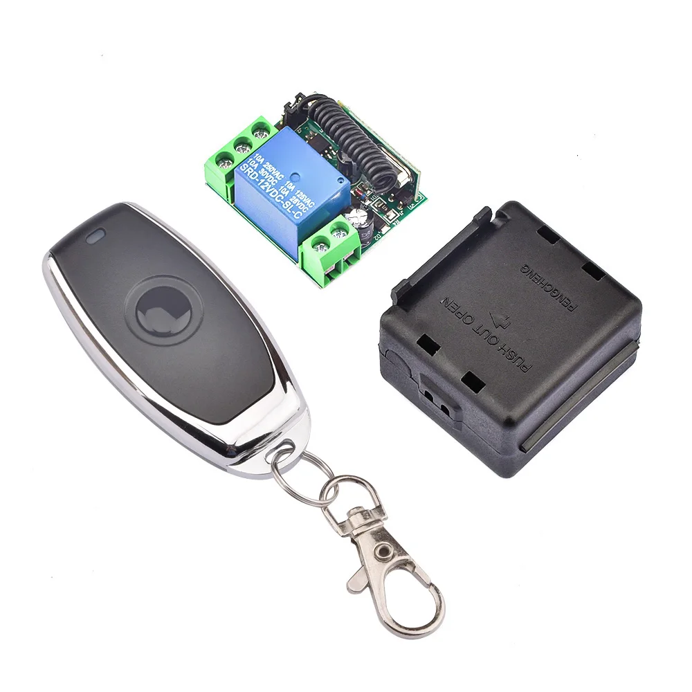 DC 12V 10A 1 Way Relé 433Mhz Interruptor de Control Remoto Inalámbrico RF Transmisor con Control Remoto 1 Chanel Para Luz LED puerta