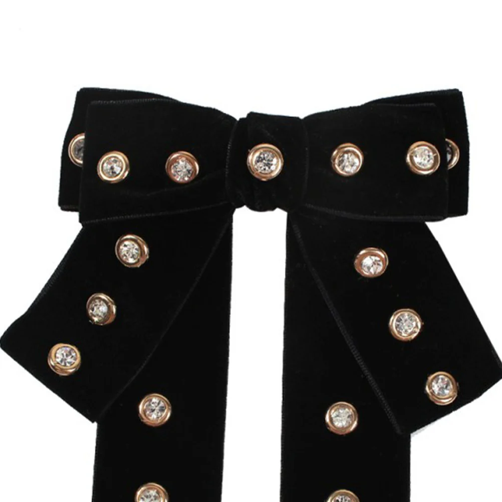 

Black Bow-Tie Automatic Hair Clip Lightweight Durable Woman Barrette Fashion Hair Accessories for Holiday