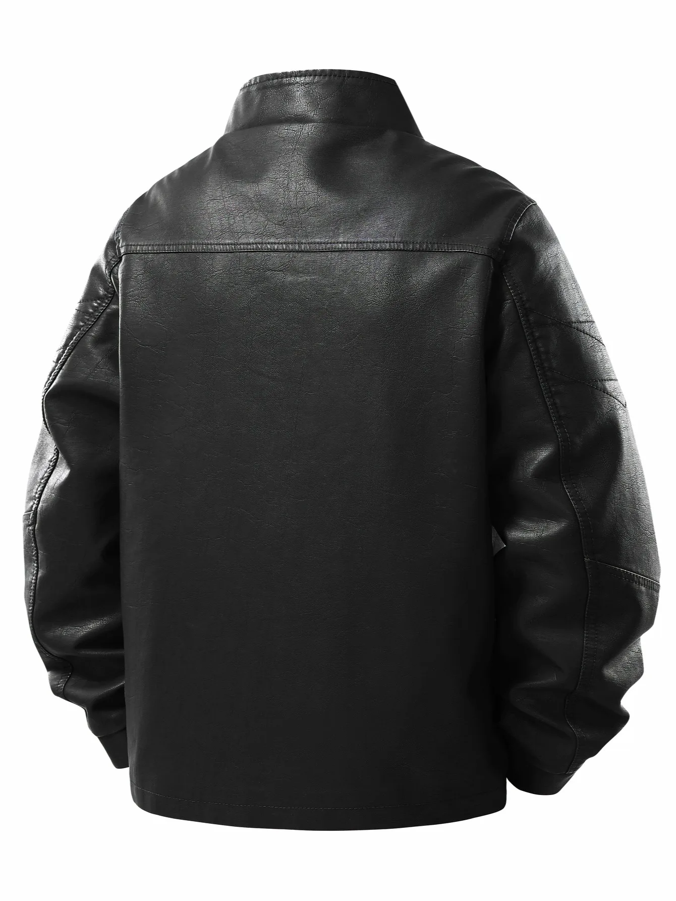 Herren-Lederjacke mit Stehkragen, langlebig und stilvoll, Stehkragen bietet ordentlich aussehen, geeignet für leichte Geschäfts am Arbeitsplatz, tägliches Einkaufen, Wochenendausflüge, Pendeln, Freizeitversprechen, kurze Reisen