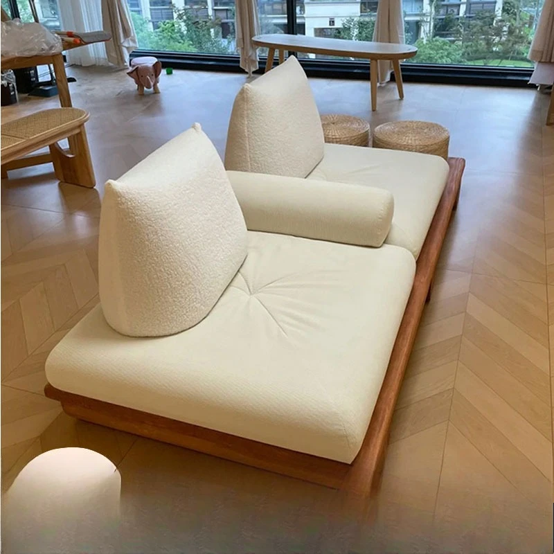 wind original solid wood sofa tumbler small apartment living room tatami bed and breakfast hotel rest area reception