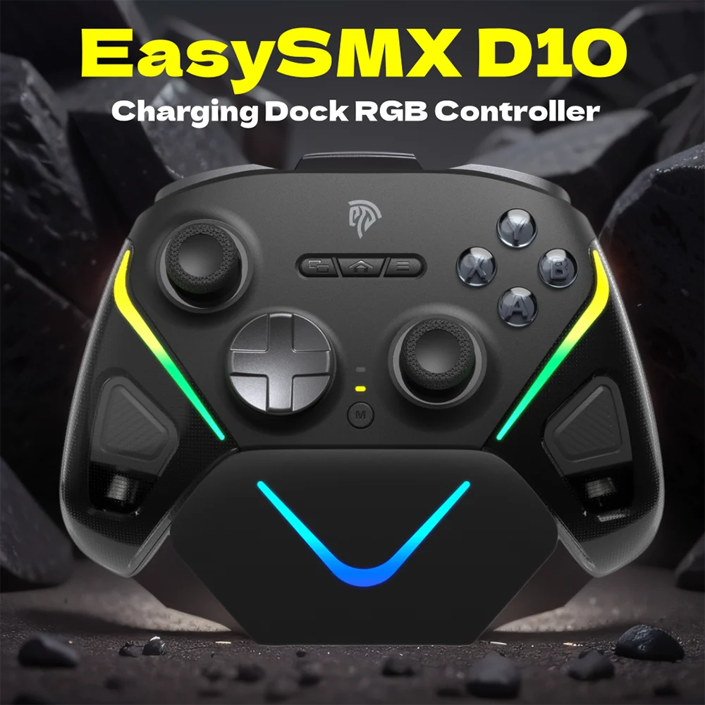 

EasySMX D10 Wireless Gamepad Bluetooth Game Controller Compatible with PC/Switch/Phone/Steam, TMR Sticks, Charging Dock