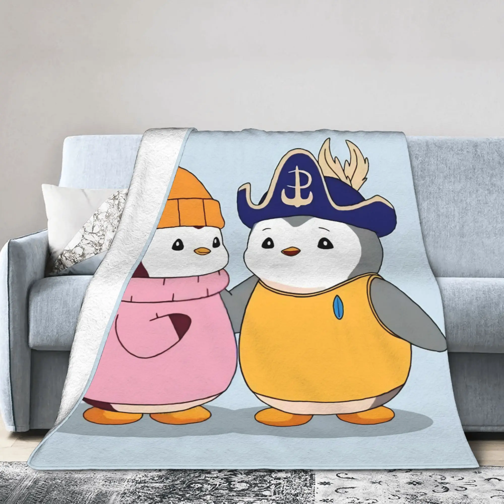 P-Pudgy Penguin Coral Fleece Plush Throw Blanket  Blanket for Sofa Outdoor Ultra-Soft Plush Thin Quilt,