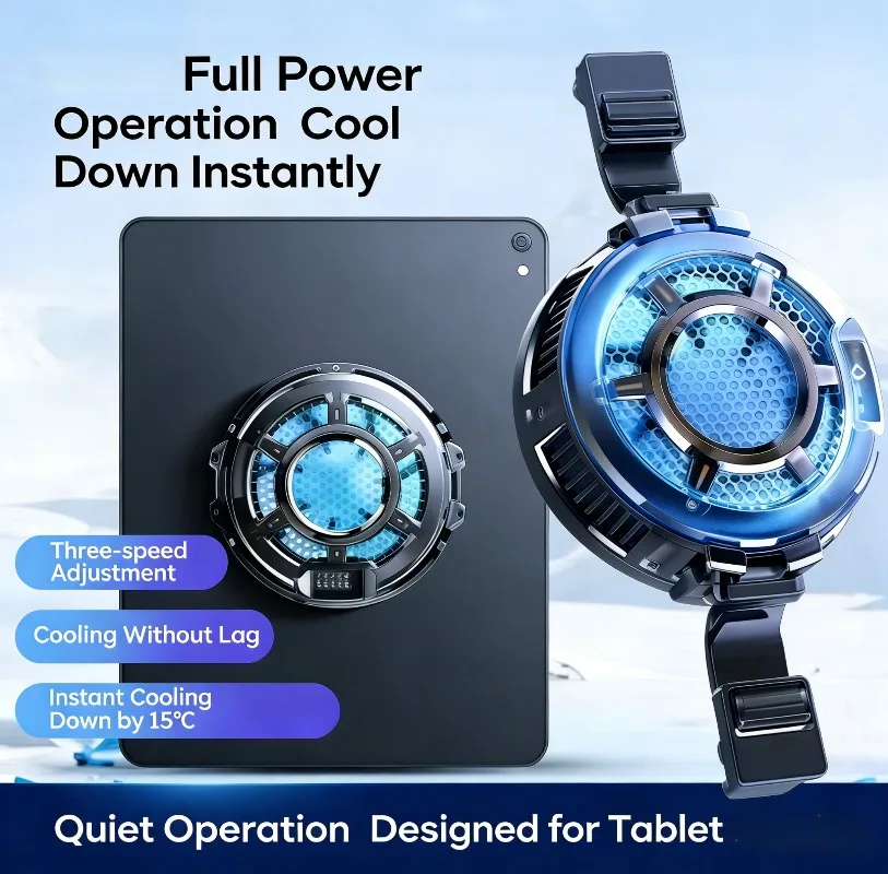 

Portable Semiconductor Watch Phone Cooler RGB Light Back Clip Design Fast Cooling for Gaming Live iPhone Android Smartphones