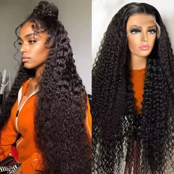 13x6 Hd Transparent Deep Wave Frontal Wig 5x5 Closure Wigs 250% Curly 8-34