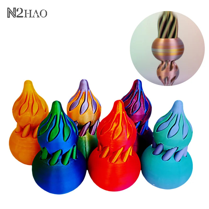 Lucky Gourd 3D Printed Spiral Toys Stress Relief Impossible Pyramid Passthrough Sculpture Passthrough Pyramid Toy Home Decor