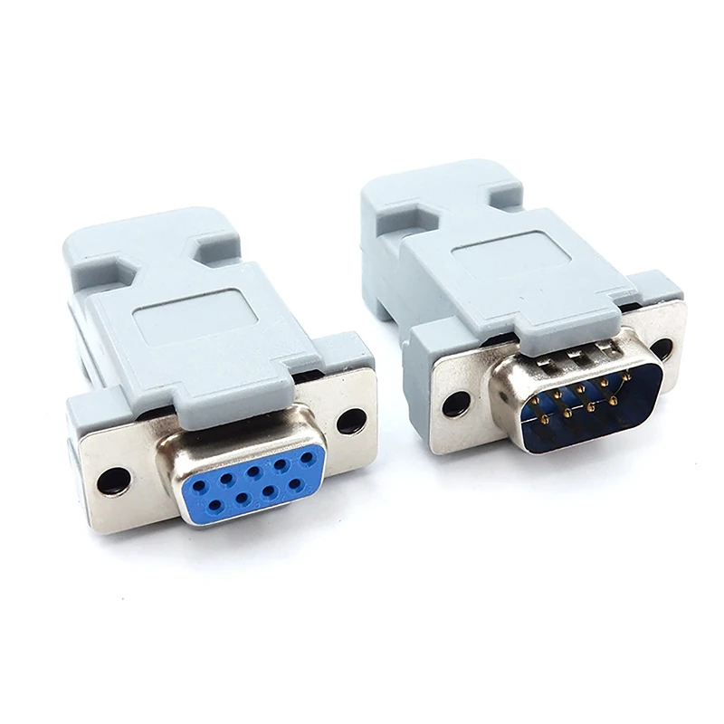 2Set DB-9 DB9 RS232 Male Female Connector Plug RS232 COM Adapter With Plastic Case With Socket D-Sub 9 Pin PCB Connector