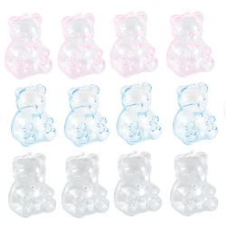 12pcs Clear Bear Shape Plastic Containers Small Gift Box Bridal Jewelry Candy Storage Box Adorable Cases baby shower deccor
