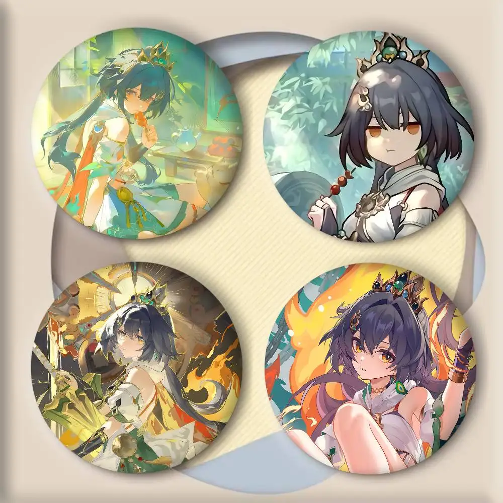 Game Cute Girl Anime Honkai Star Rail Yunli Badges Round  Cartoon Brooch Clothes Backpack Accessories Lapelnd Laser