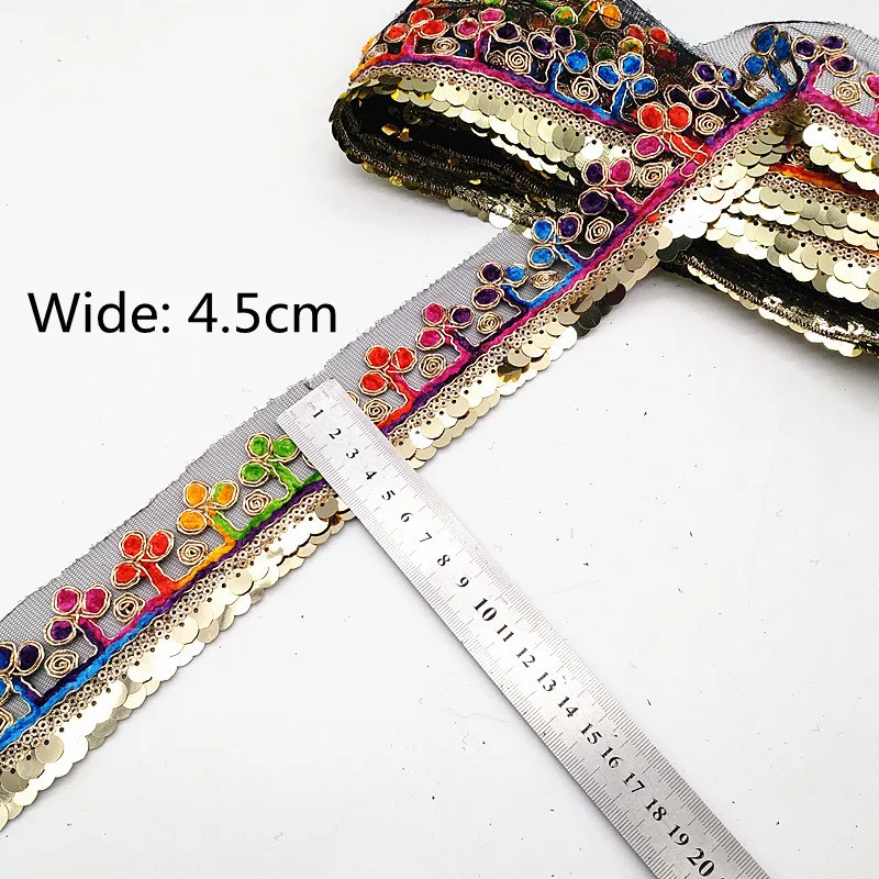 1 Yards Embroidered Polyester Lace Ribbon Clothes Embellishment DIY Wedding Crafts