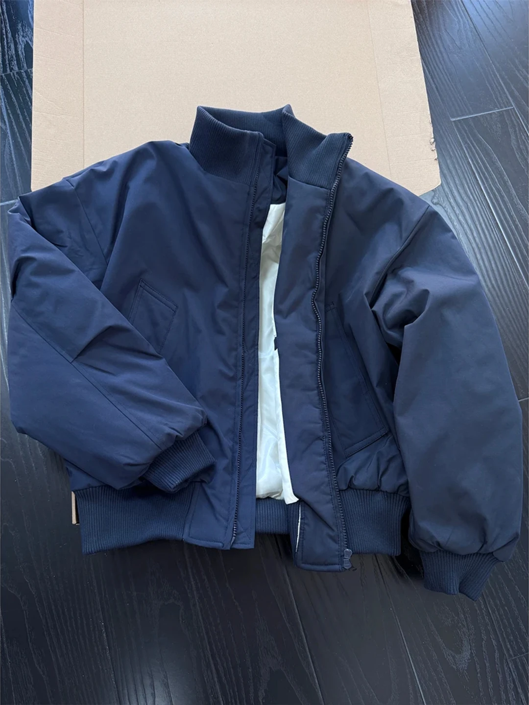

Cleanfit Thickened Cotton Flight Jacket Men's Winter Coat Short American Style Outerwear Warm Loose Fit Long Sleeve Zipper