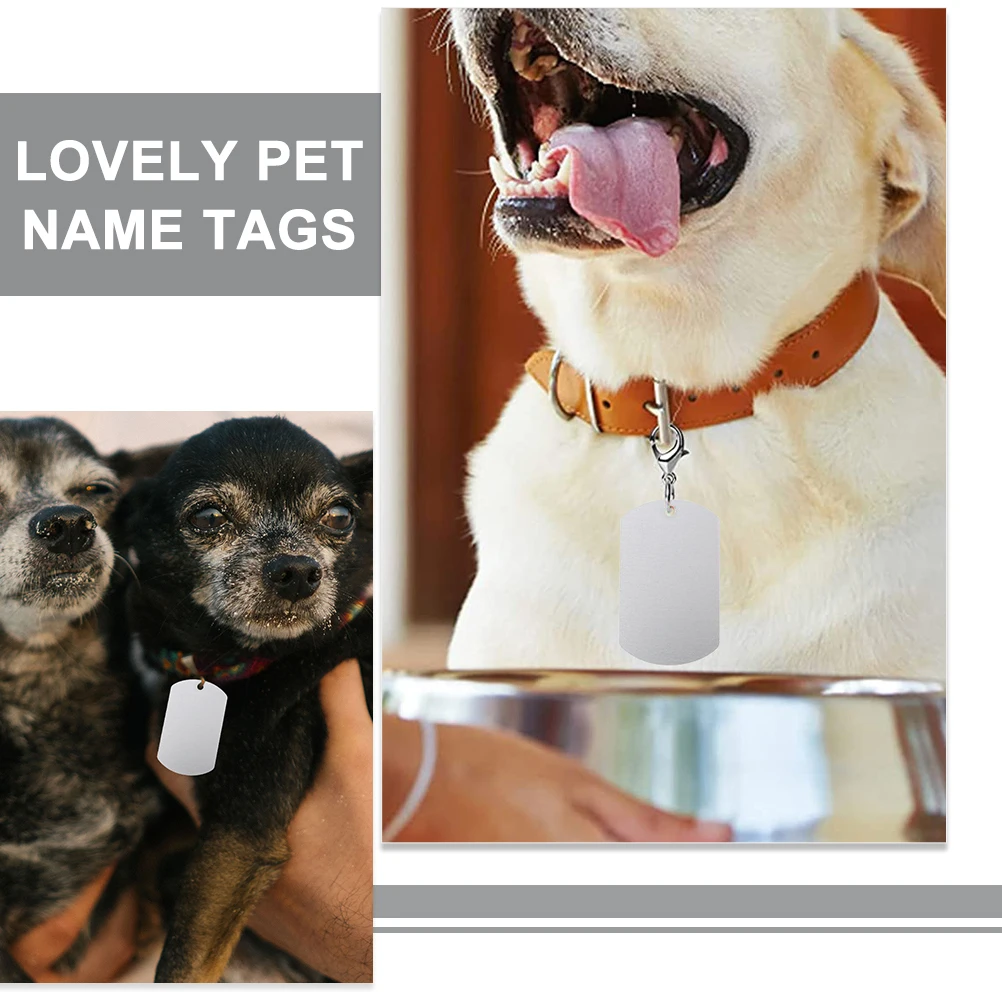 

25pcs Aluminum Tags 38x25mm Silver Blank Dog Name Collar Pet ID Tag Pet Engraved Id Tag Lightweight Durable Cow Labels