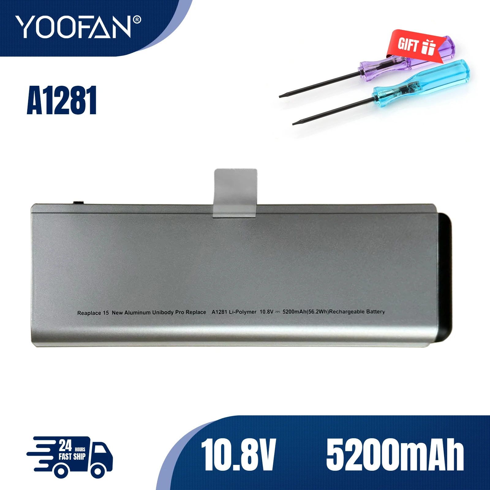 YOOFAN  batería de ordenador portátil A1281 para Apple MacBook Pro 15 