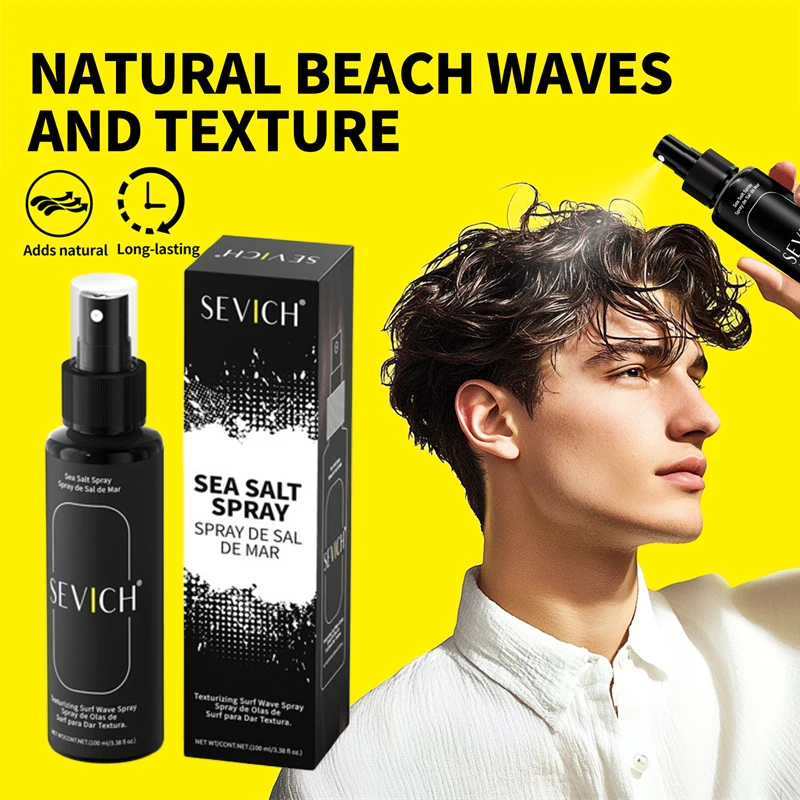 100ml Natural Sea Salt Spray for Men Salt Water Hair Mist Hair Volumizing Thickness Wave Curls Seasalt Hair Spray Styling Mist