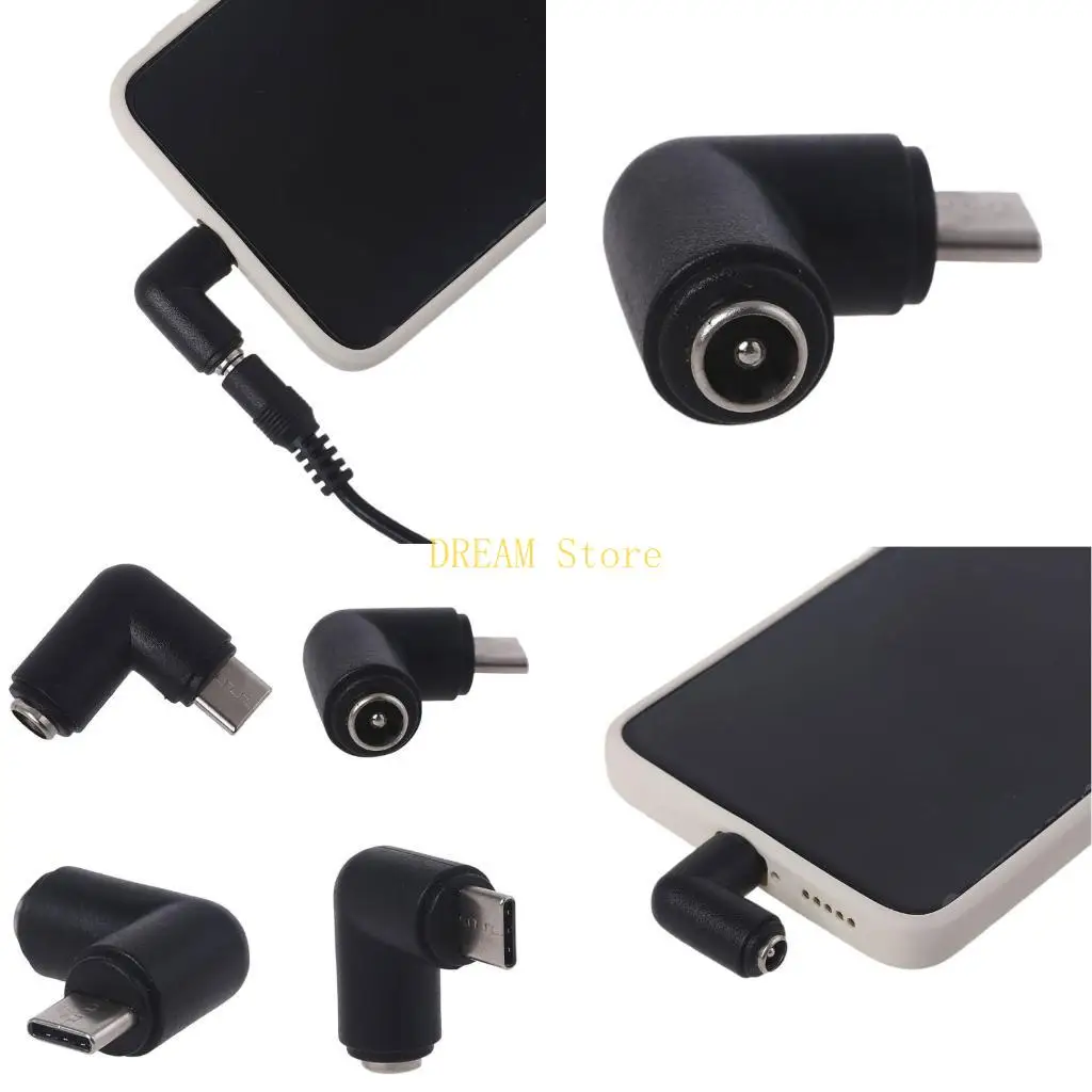 5.5x2.1mm Elbow Female to Type C Male Adapter for Powerbank/Tablet best sale