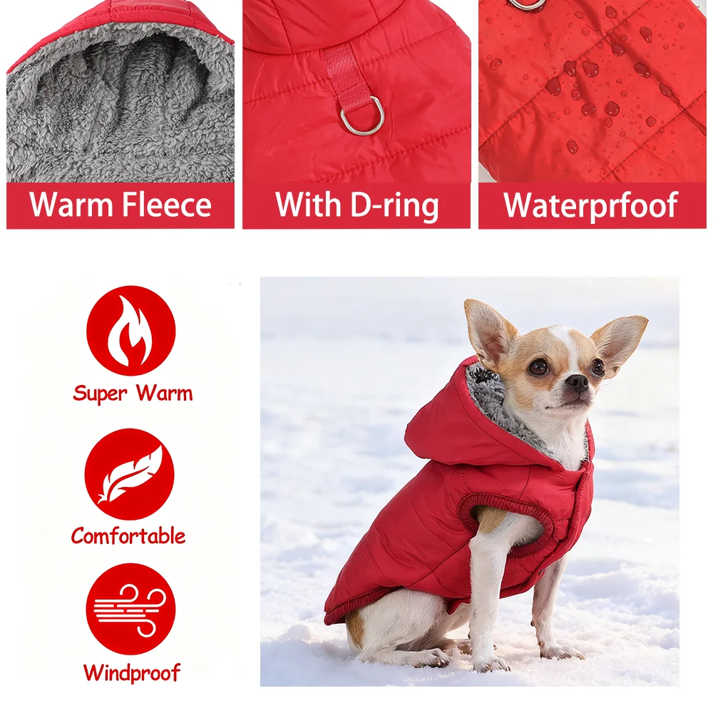 Warm Winter Dog Jacket For Small And Medium Breeds Windproof_voghion.com