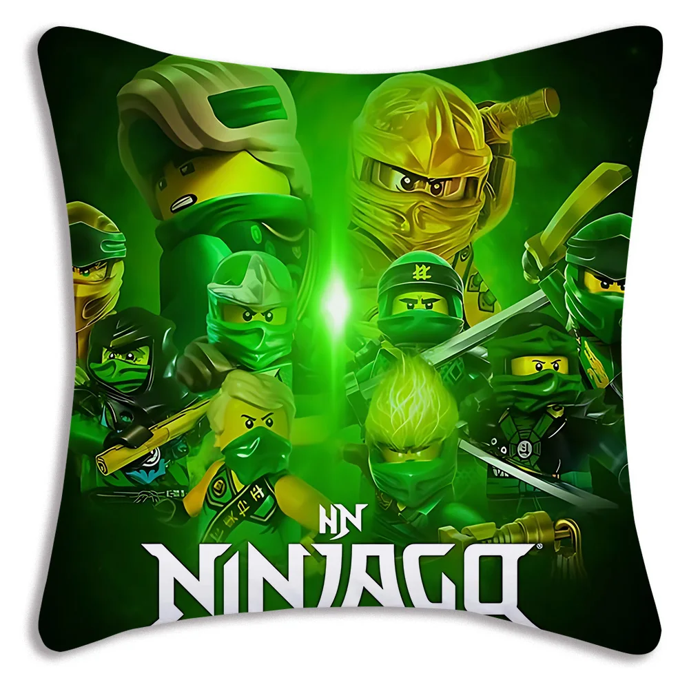 Cartoon Cool Pillow Covers Cartoon Sofa Decorative Home Double-sided Printing Short Plush Cute Cushion Cover-N-N-NINJAGOS