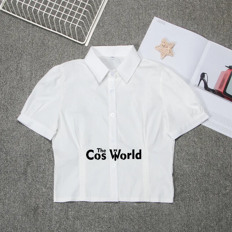 Xiao Jian Shan-Camisa de manga corta abombada japonesa, ropa de verano con cintura, falda, uniforme JK de escuela secundaria, ropa para estudiantes