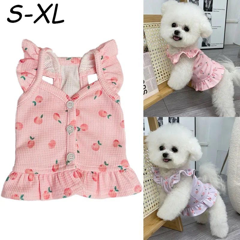 

Pet Puppy Clothes Cute Princess Dress Spring Summer Soft Sweet Flying Sleeves Skirt Pet Clothes