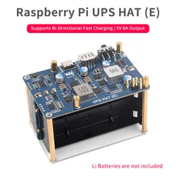 Raspberry Pi 5 UPS HAT(E) 5V 6A ๋ฌด์ ์ ์ ์ ๊ณต๊ธ ์ฅ์น๋ 4x21700 ๋ฆฌํฌ ๋ฐฐํฐ๋ฆฌ(ํฌํจ๋์ง ์์) ํฌ๊ณ ํ ์ปค๋ฅํฐ๋ฅผ ์ง์ํฉ๋๋ค.