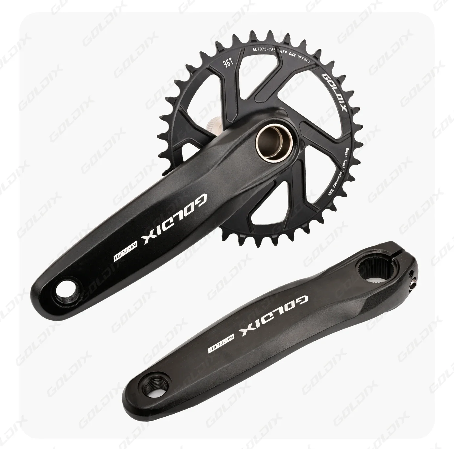 GOLDIX 3-Bolzen-Direktmontage MTB-Kurbelgarnitur 165/170/175mm Geschmiedete Legierung Hochfester Kurbelarm Schmal-Breit-Kettenblatt für MTB-Fahrrad – Detail 10