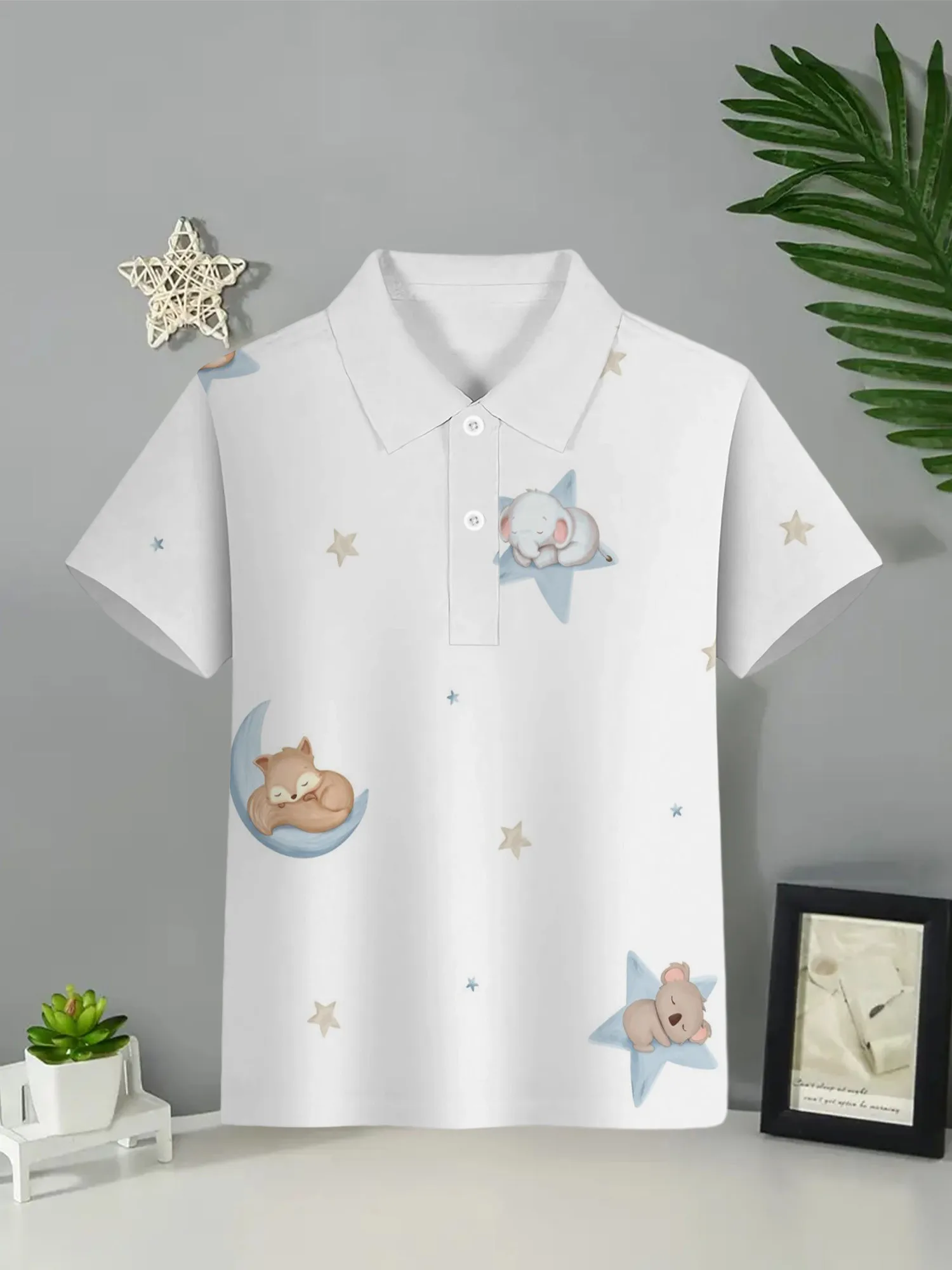 Polo 2024 estate nuovi bambini ragazzi moda traspirante stampa manica corta colletto con risvolto camicia bambini Top bambini Tee Shirt