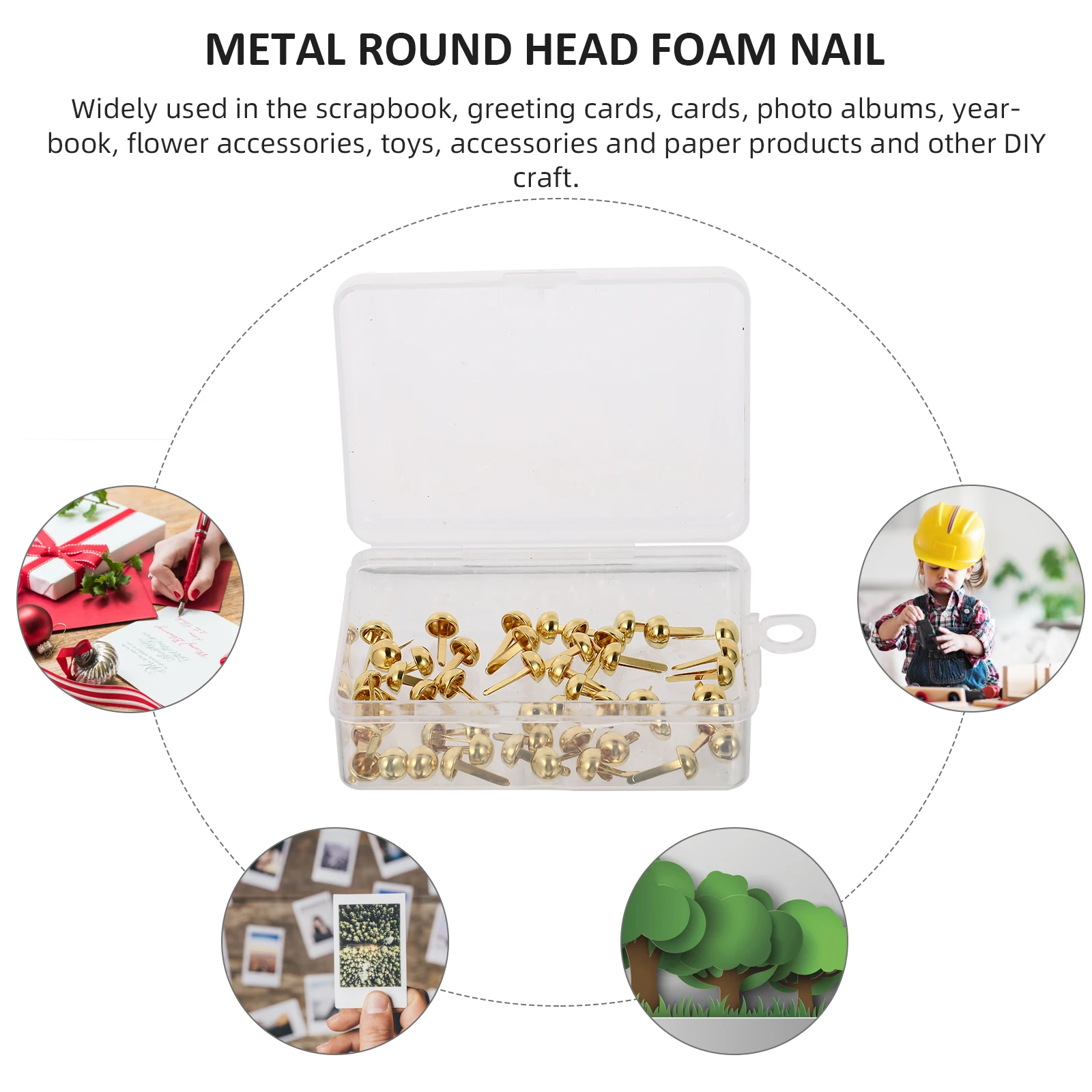 

50 Pcs Diy Two-Legged Mini Head Tacks Two-legged Nails Claw Nails Kids Crafts Kids Handmade Accessories Brads DIY Brads Mini