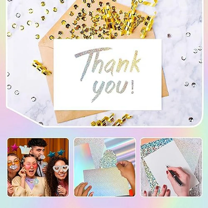 120Pcs Mirror Paper Holographic Cardstock Stock 8.5X11inches Mirror Paper Sheets For Craft Cardboard Letter Poster Supplies