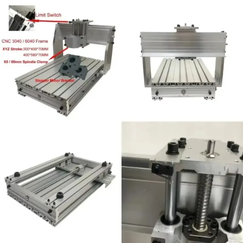 Aluminum CNC 3040 6040 Frame Kit Limit Switch 1605 Ball Screw DIY CNC Router Milling Engraving Machine 3pcs Stepper Motor