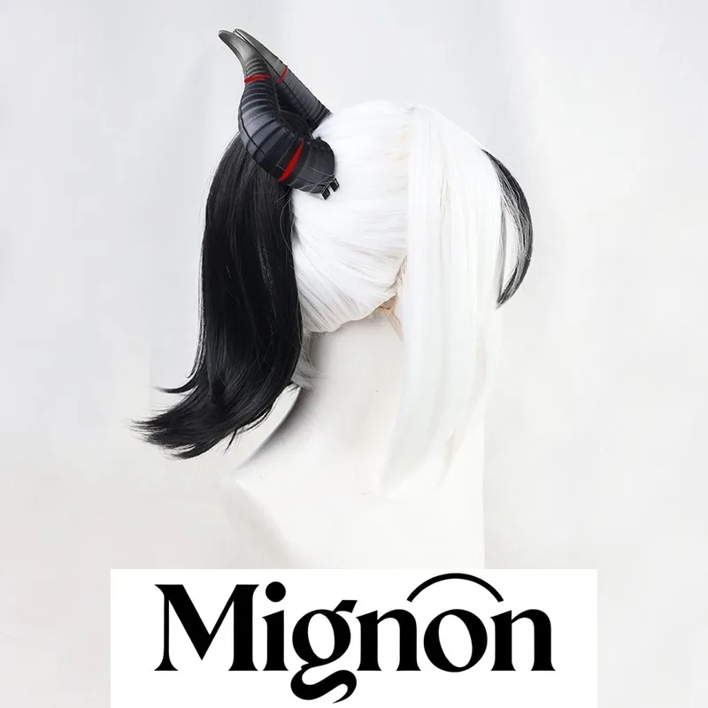 Blue Archive Kayoko cosplay wig black white high ponytail with prop Halloween gift