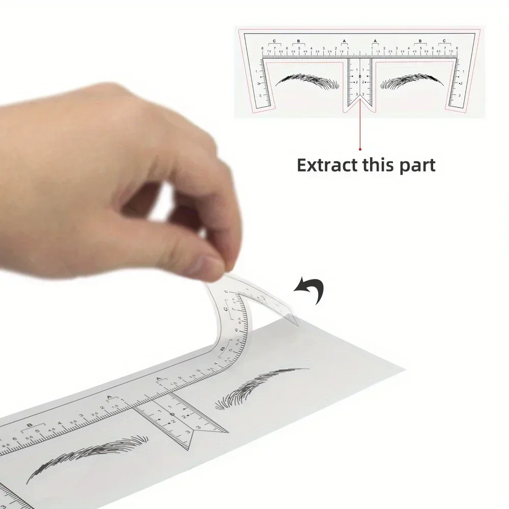 10pcs Eyebrow Ruler Sticker Guide Ruler Adhesive Sticker Microblading Tattoo Measurement Tools for Permanent Makeup