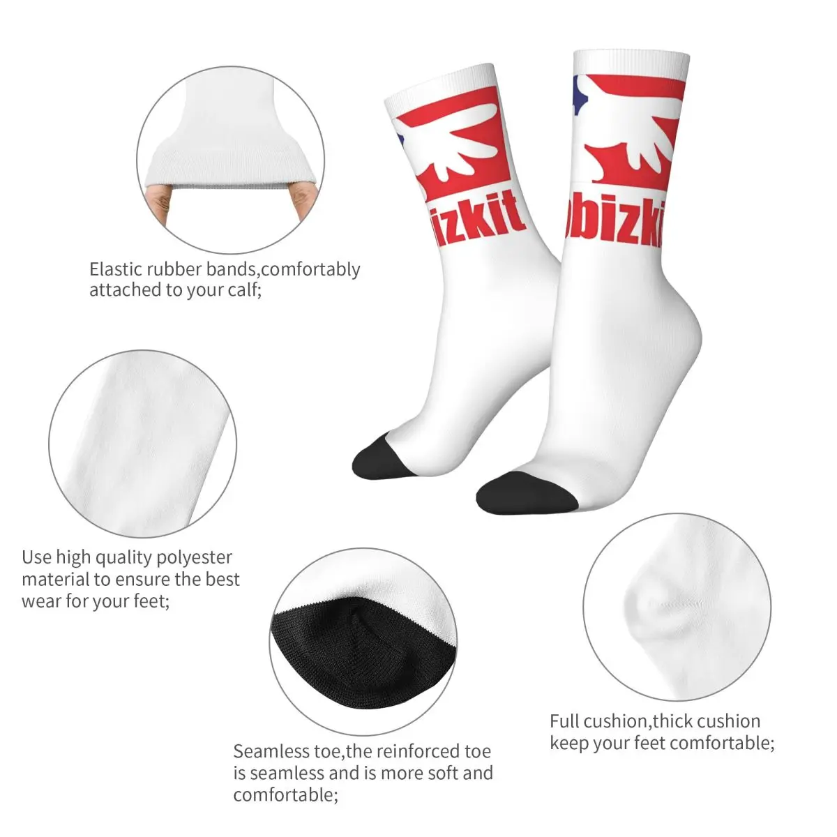 Limp Bizkit Band Socks Men Women Polyester Fashion Socks Hip Hop Spring Summer Autumn Winter Middle Tube Socks Gifts